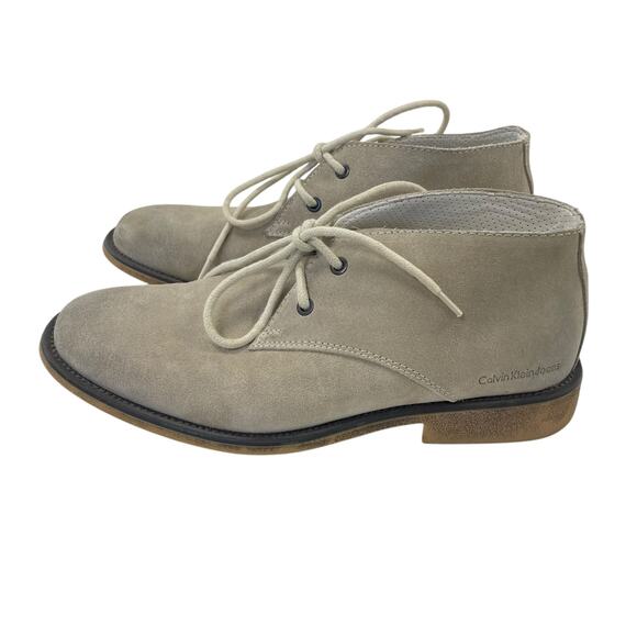 Calvin Klein Jeans Quent Suede Lace Up Loafers Beige Mens 10.5 AS IS - Picture 1 of 9
